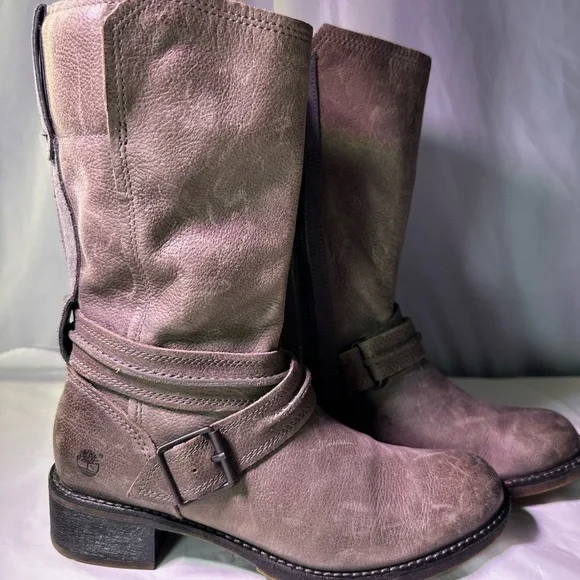 Timberland Women's Tan Leather Heeled Boots - Picture 7 of 14